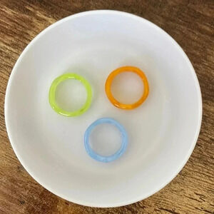 ❤️ NEW 2/$20 or 3/$25 Set of 3 Statement Rings Wavy Marbled Acrylic Size 6/7